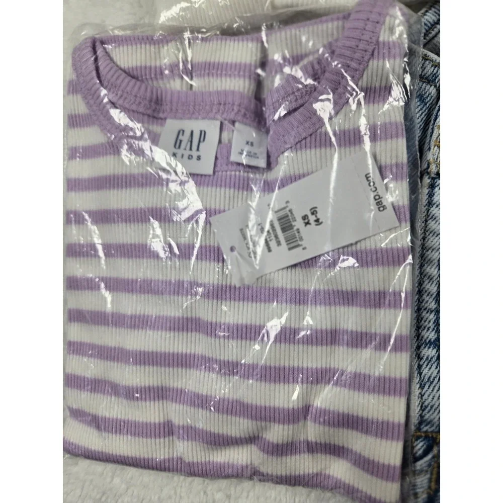 Gap Kids Girls Size XS 4-5 Clothing Lot 5pc Denim Overalls Linen Pants Tees New